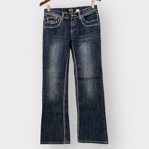 Petrol Womens Finney Designer Blue Jeans sz 2 27x32 5-Pocket Low Rise Bootcut